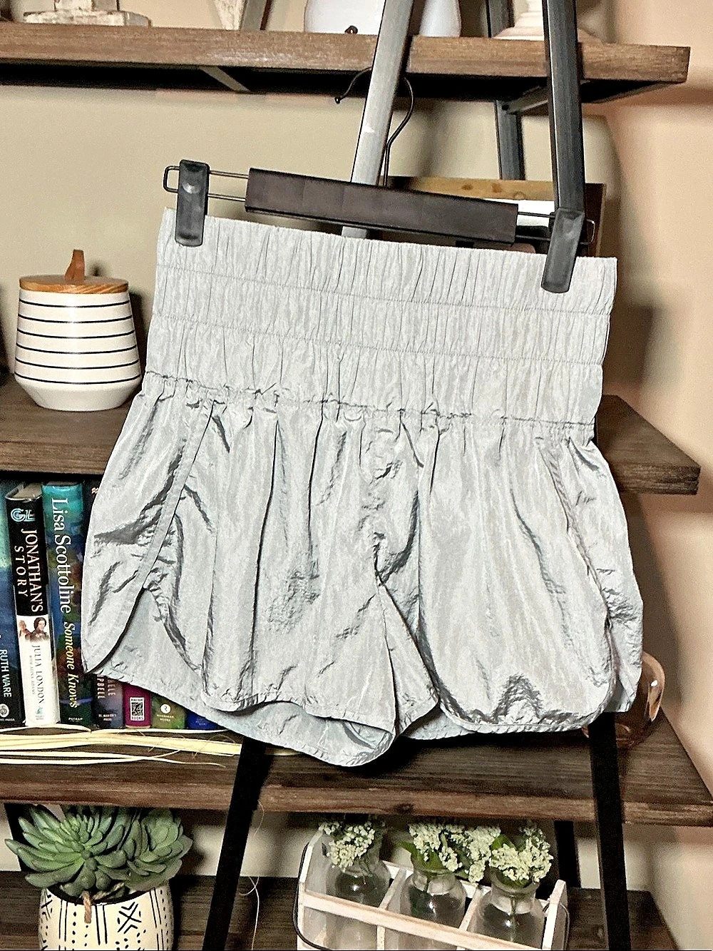 FP Movement The Way Home Short Metallic Silver Athletic Shorts